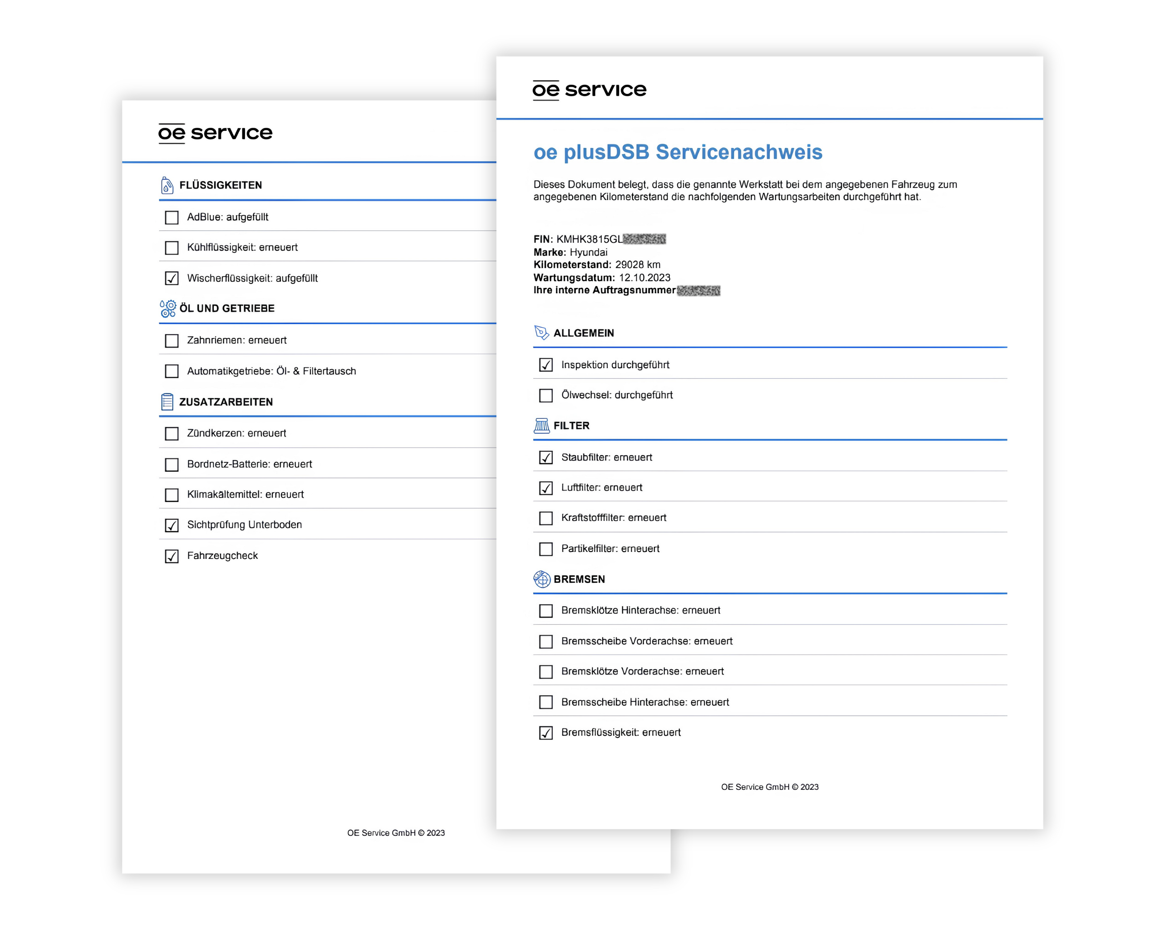 Screenshot einer Webseite mit dem Servicenachweis eines Fahrzeugs, mit Wartungshistorie für JAC, einschließlich Servicedaten, Kilometerstand und durchgeführten Arbeiten bei jedem Besuch.